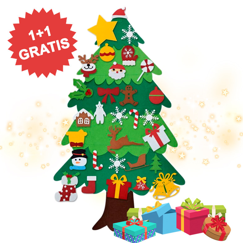 Tannenbaum aus Filz mit Ornamenten FELTPINETREE 1+1 Gratis