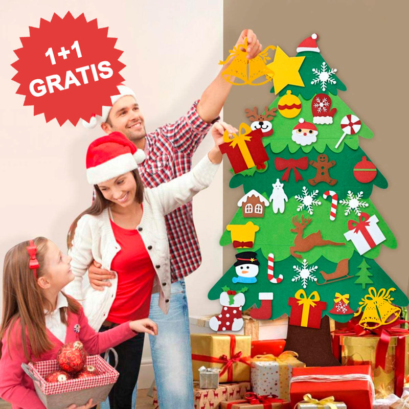 Tannenbaum aus Filz mit Ornamenten FELTPINETREE 1+1 Gratis