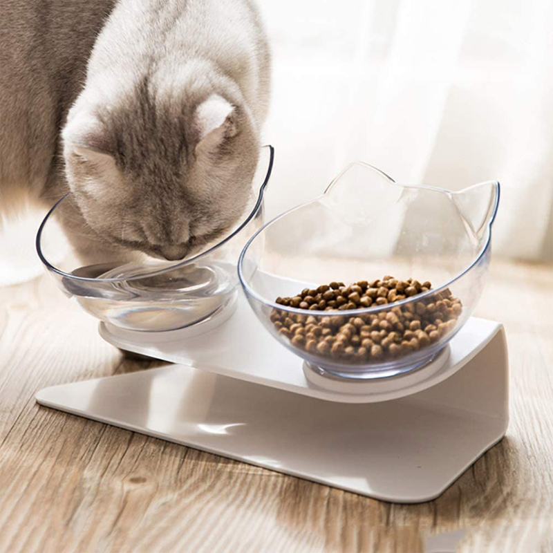 Ciotola egonomica doppia anti-rigurgito per gatti PURRPOT