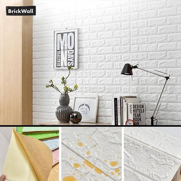 (5 Sztuk) Samoprzylepna Tapeta 3D z Motywem Cegły | BRICKSBY