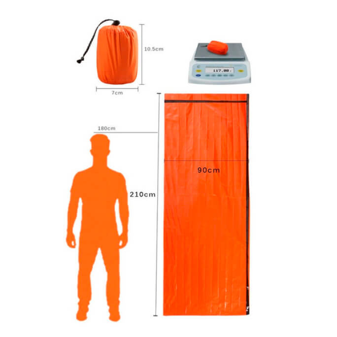 Termiczny śpiwór ratunkowy HOTBAG do stosowania w warunkach outdoorowych