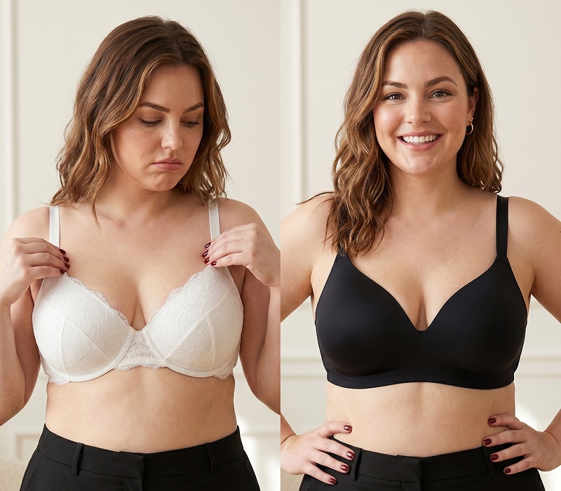 Seamless wireless bra